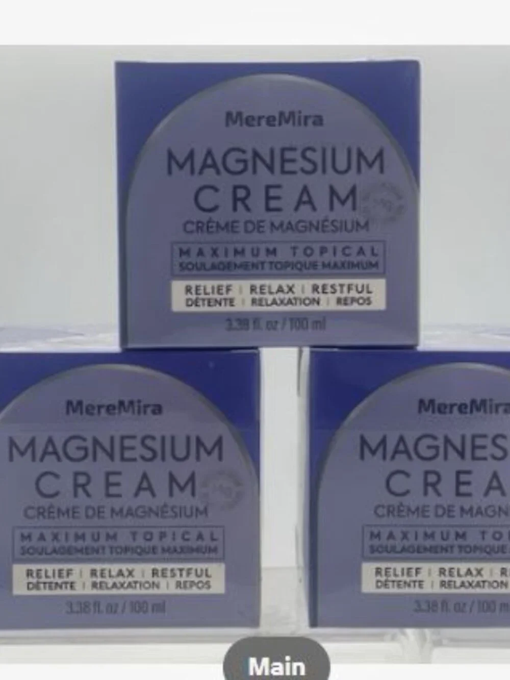 Lot of 3 MereMira Magnesium Cream Daily Skin Moisturizer 3.38 Fl Oz EXP12/2028